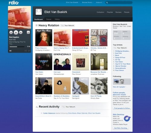 音乐服务Rdio结束封测 库中歌曲已达700万
