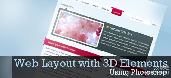 Create a Web Layout with 3D Elements using Photoshop