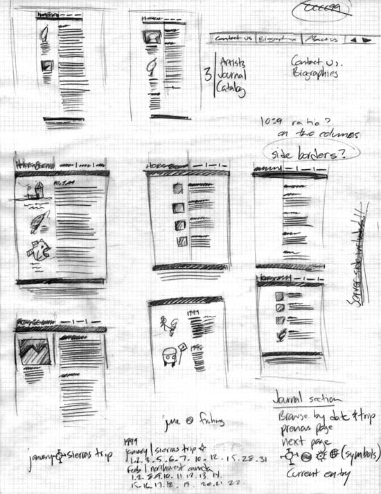 Web site design using paper and pencil