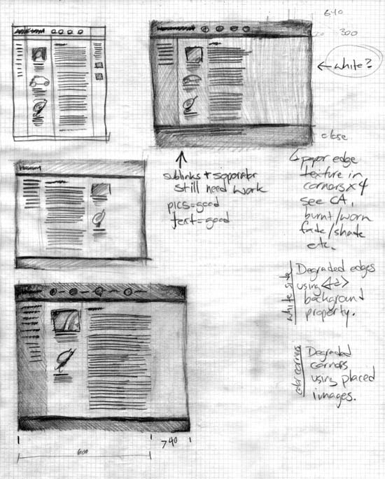 Web site design using paper and pencil