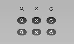 Grey Interface Buttons