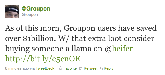 Groupon宣称为用户节省10亿美元