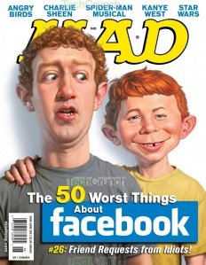 Facebook创始人登上美国幽默杂志MAD封面