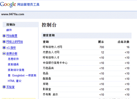 Google网站管理员工具