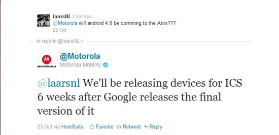 摩托罗拉计划6周内为多款设备升级 Android 4.0