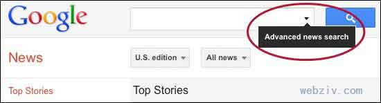 Google新闻高级选项移动到搜索栏
