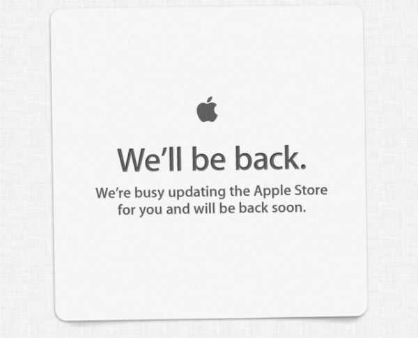 苹果在线商店“We\'ll be back”通知页面改版